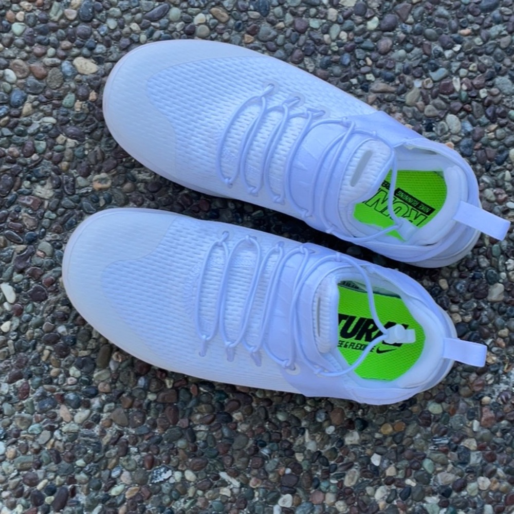 Nike White and Green Athletic Sneakers